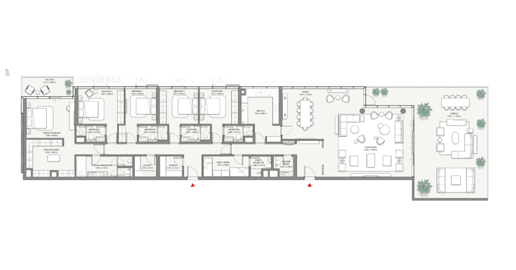 5 Bedrooms Bedroom Floor Plan