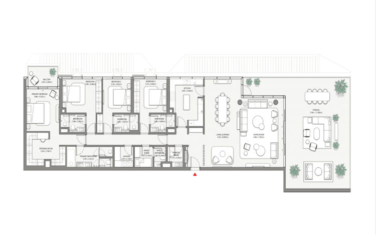 4 Bedrooms Bedroom Floor Plan