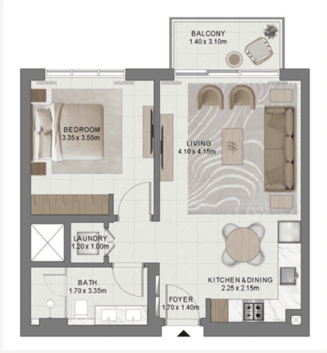 1 Bedroom Bedroom Floor Plan