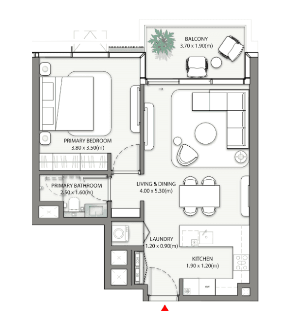 1 Bedroom Bedroom Floor Plan