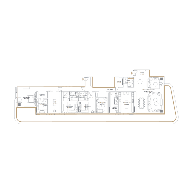 4 Bedrooms Bedroom Floor Plan