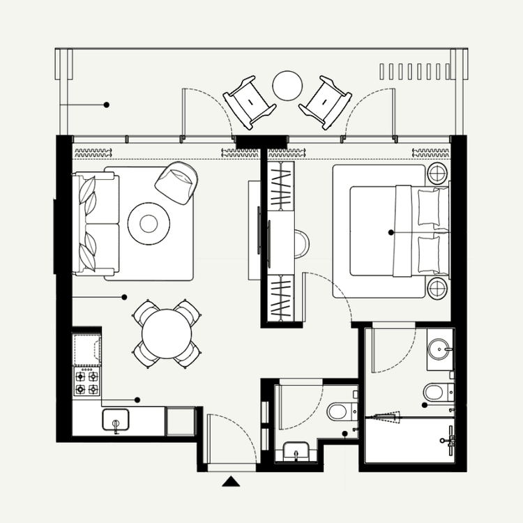 1 Bedroom Bedroom Floor Plan