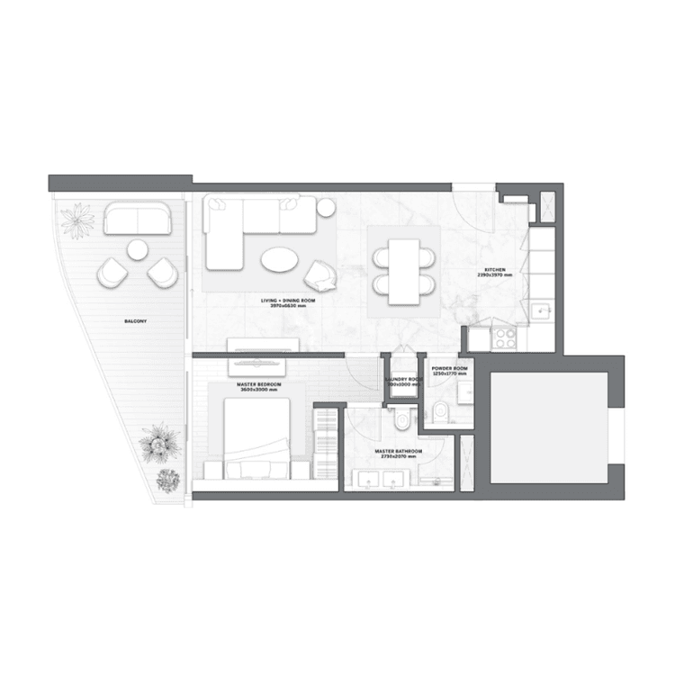 1 Bedroom Bedroom Floor Plan