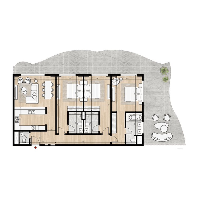 3 Bedrooms Bedroom Floor Plan