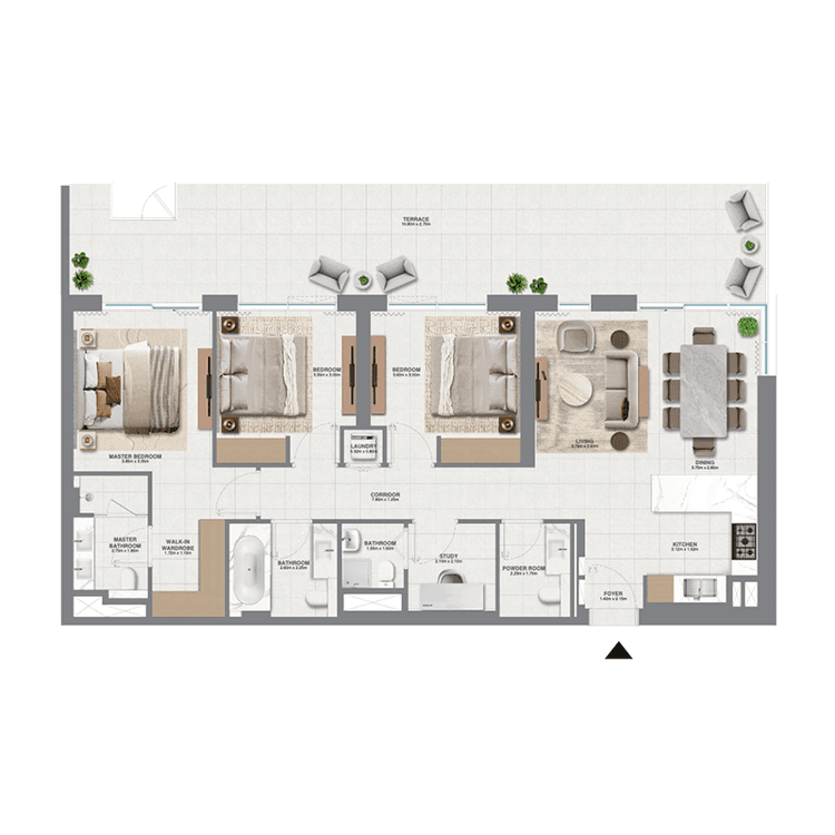 3 Bedrooms Bedroom Floor Plan