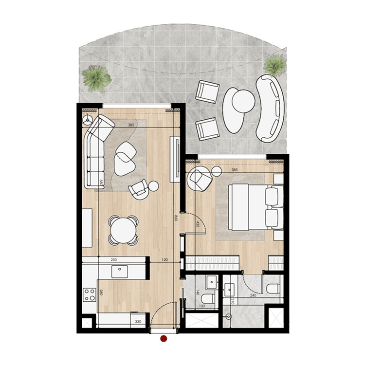 1 Bedroom Bedroom Floor Plan