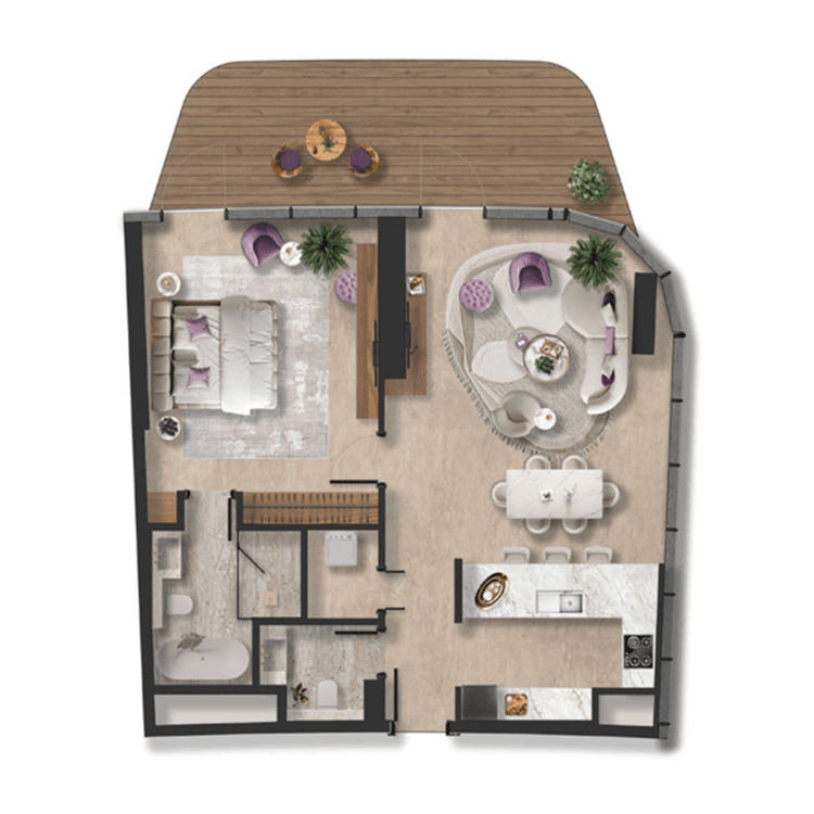 1 Bedroom Bedroom Floor Plan