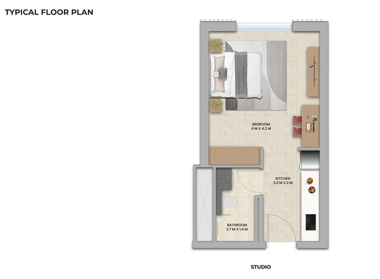 Studio Bedroom Floor Plan