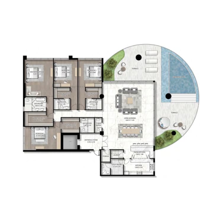 4 Bedrooms Bedroom Floor Plan