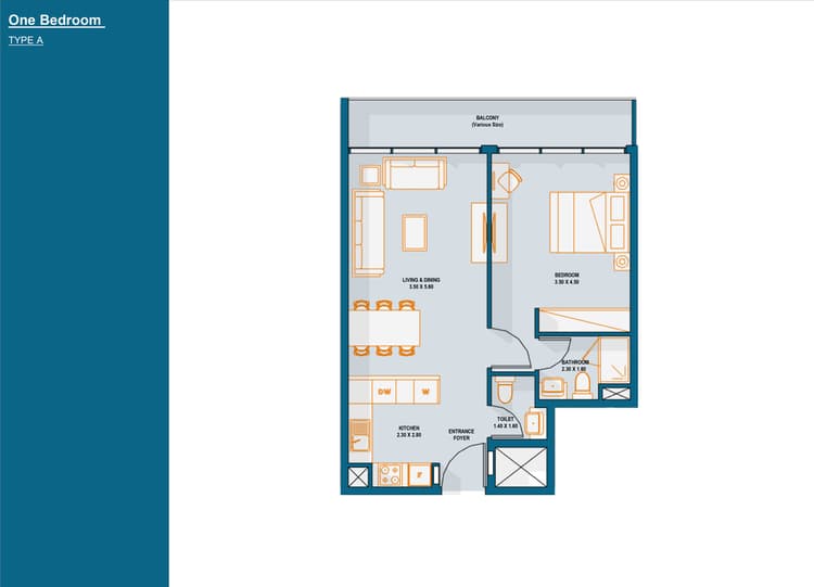 1 Bedroom Bedroom Floor Plan