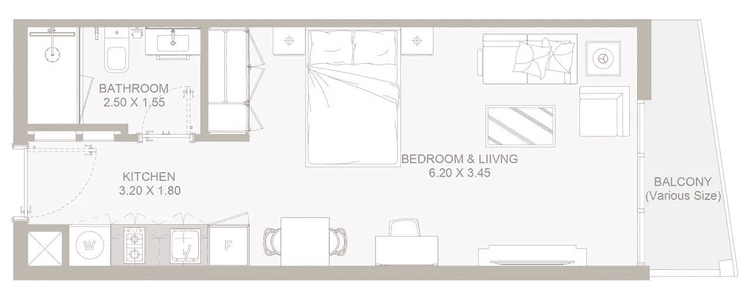 Studio Bedroom Floor Plan