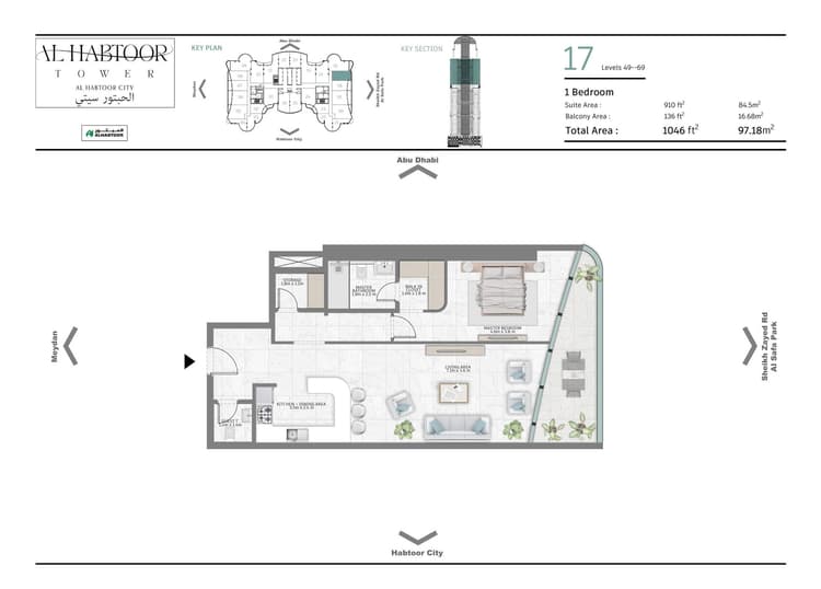 1 Bedroom Bedroom Floor Plan