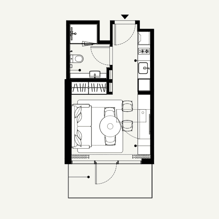 Studio Bedroom Floor Plan
