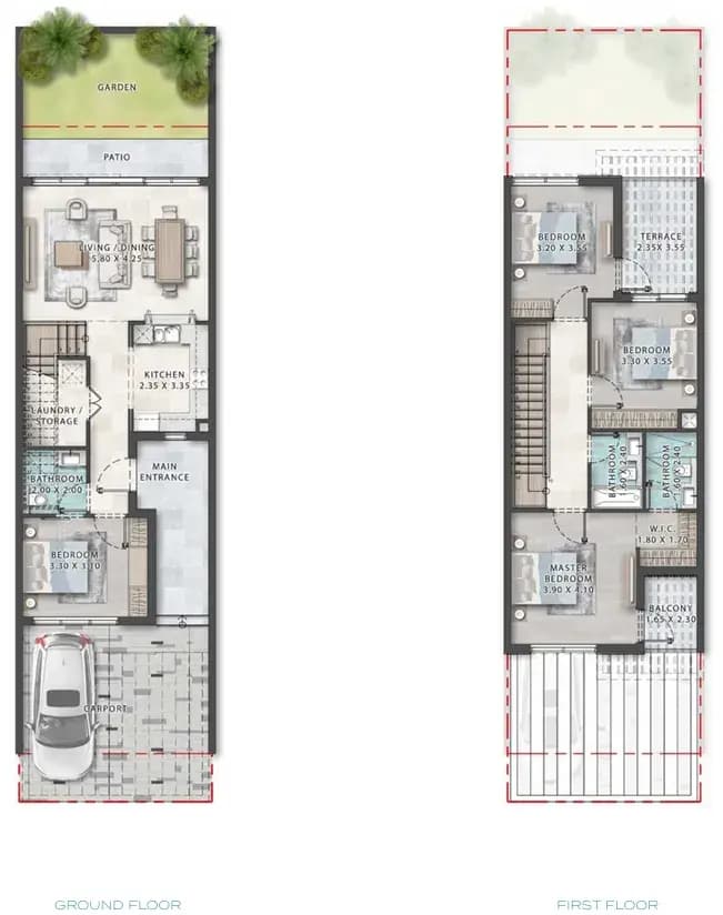 4 Bedrooms Bedroom Floor Plan