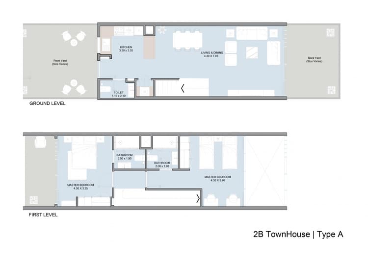 2 Bedrooms Bedroom Floor Plan