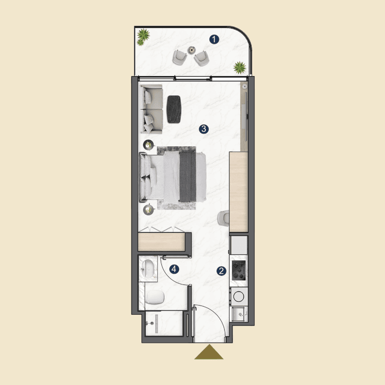 Studio Bedroom Floor Plan