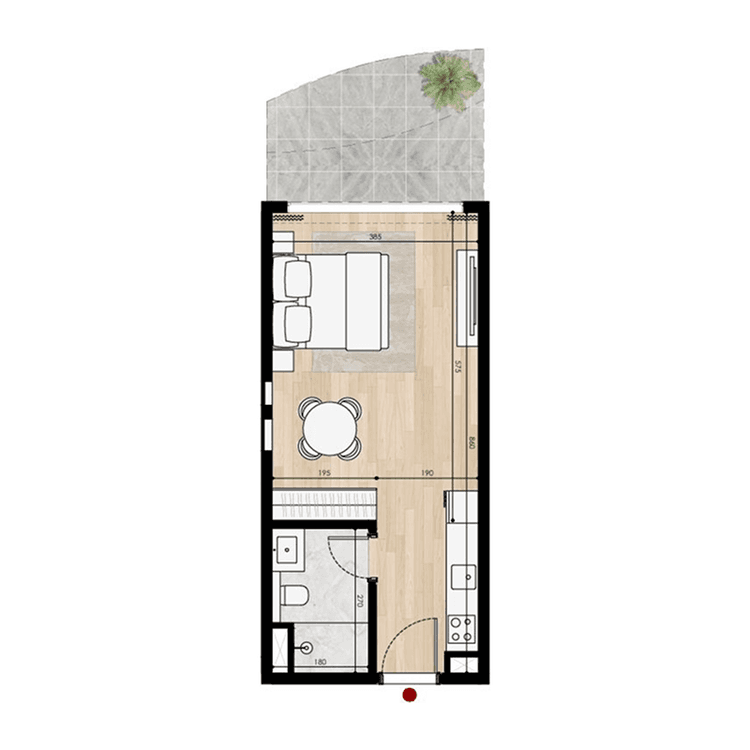 Studio Bedroom Floor Plan