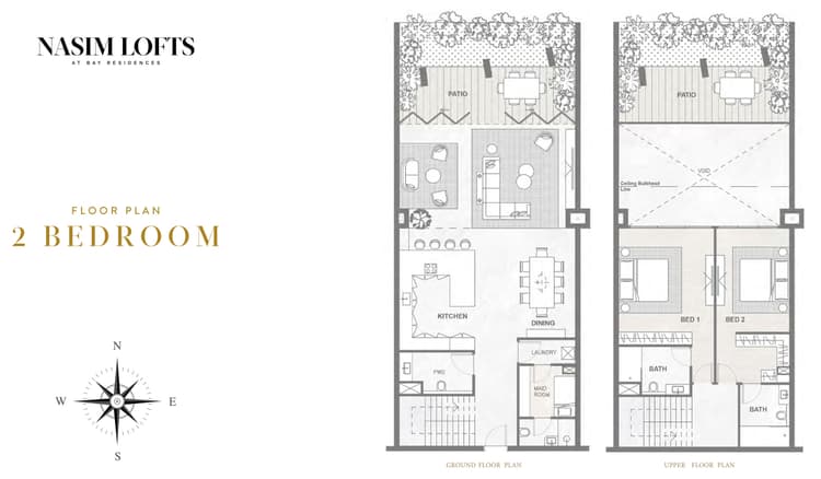 2 Bedrooms Bedroom Floor Plan