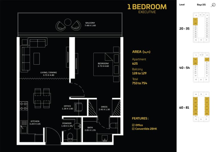 1 Bedroom Bedroom Floor Plan
