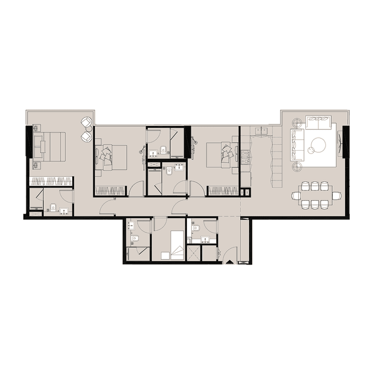 3 Bedrooms Bedroom Floor Plan