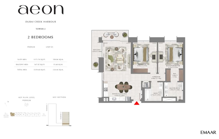 2 Bedrooms Bedroom Floor Plan