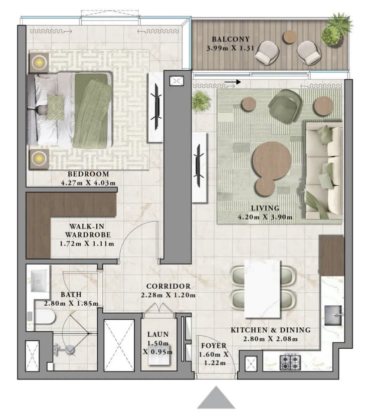 1 Bedroom Bedroom Floor Plan