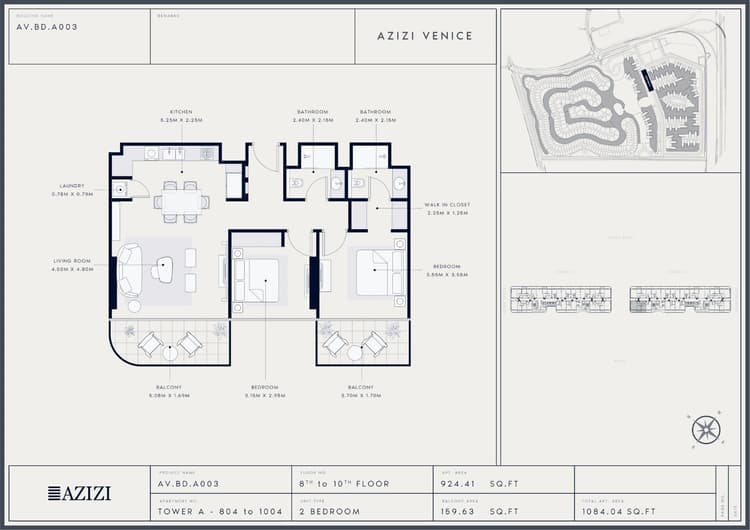 2 Bedrooms Bedroom Floor Plan