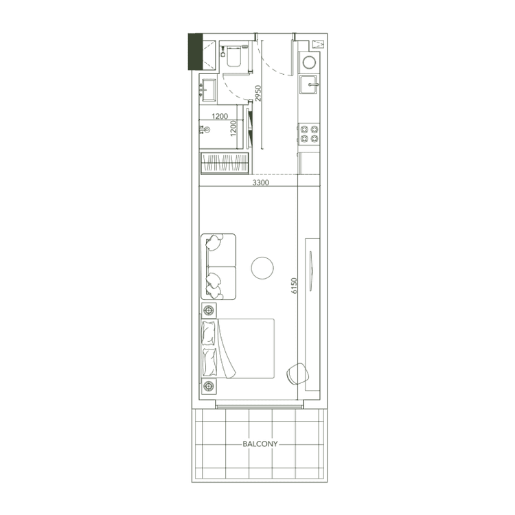 Studio Bedroom Floor Plan
