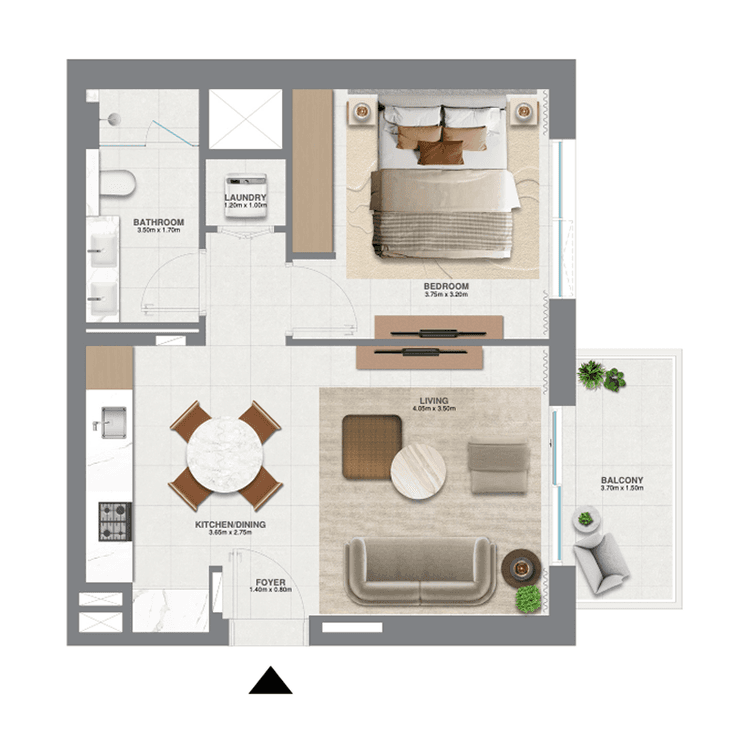 1 Bedroom Bedroom Floor Plan