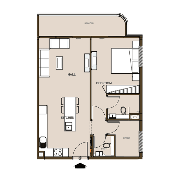 1 Bedroom Bedroom Floor Plan