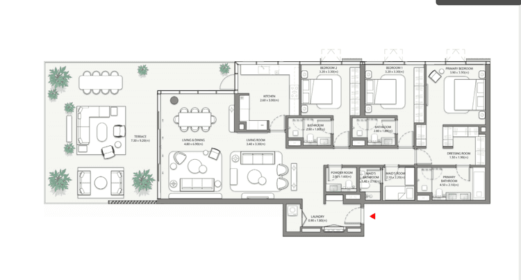 3 Bedrooms Bedroom Floor Plan