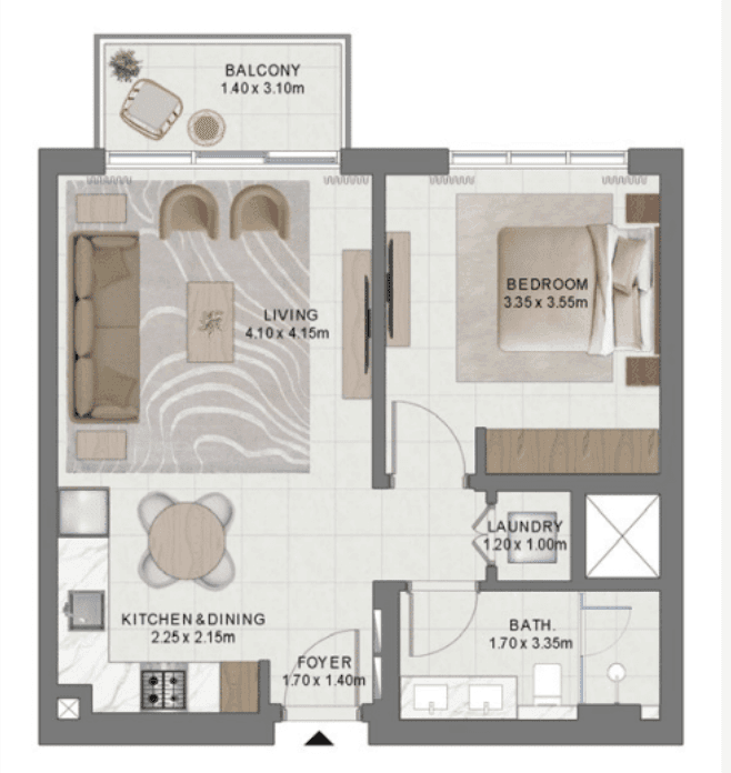 1 Bedroom Bedroom Floor Plan
