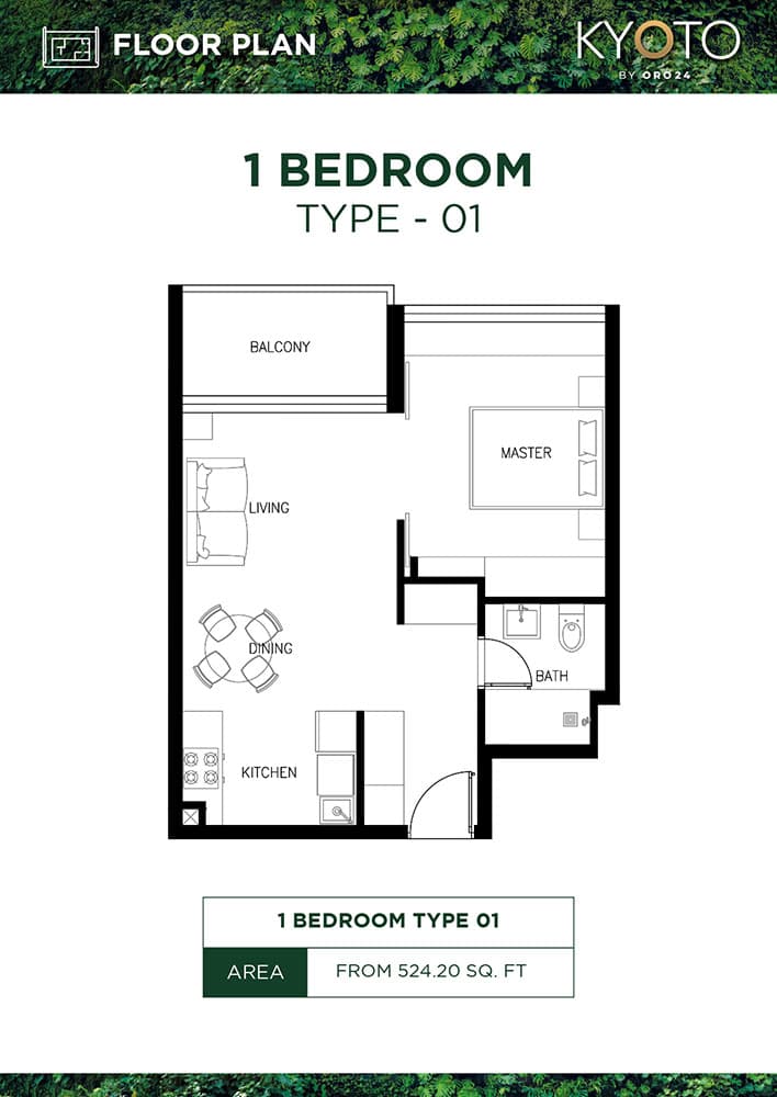 1 Bedroom Bedroom Floor Plan