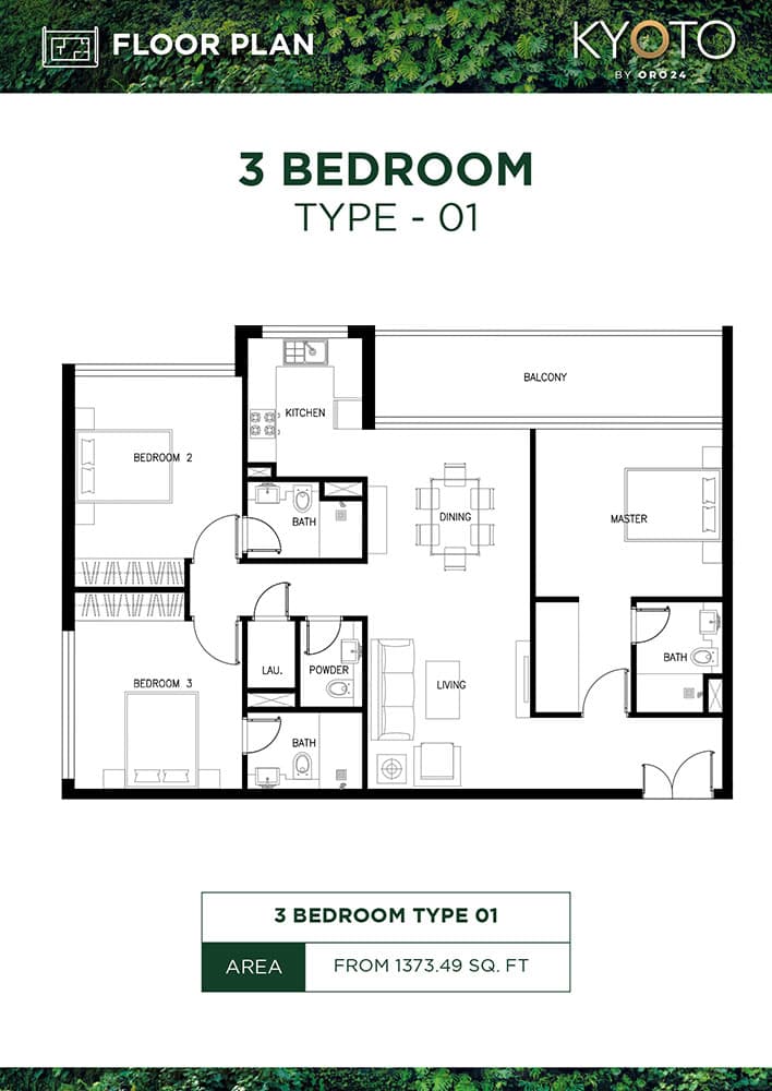 3 Bedrooms Bedroom Floor Plan