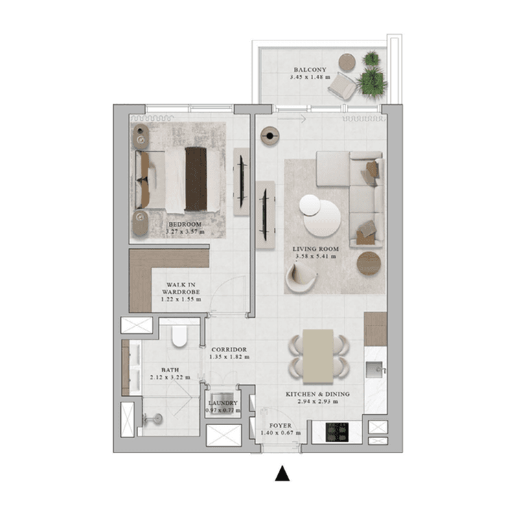 1 Bedroom Bedroom Floor Plan