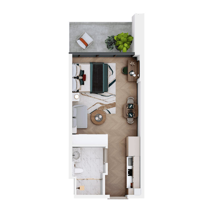 Studio Bedroom Floor Plan