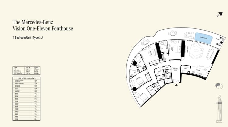 4 Bedrooms Bedroom Floor Plan