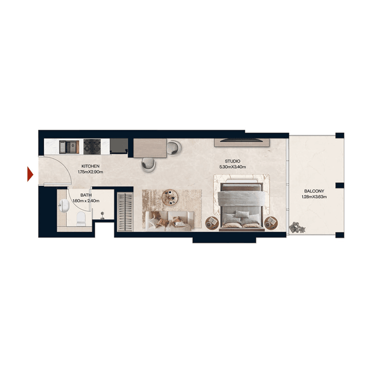 Studio Bedroom Floor Plan