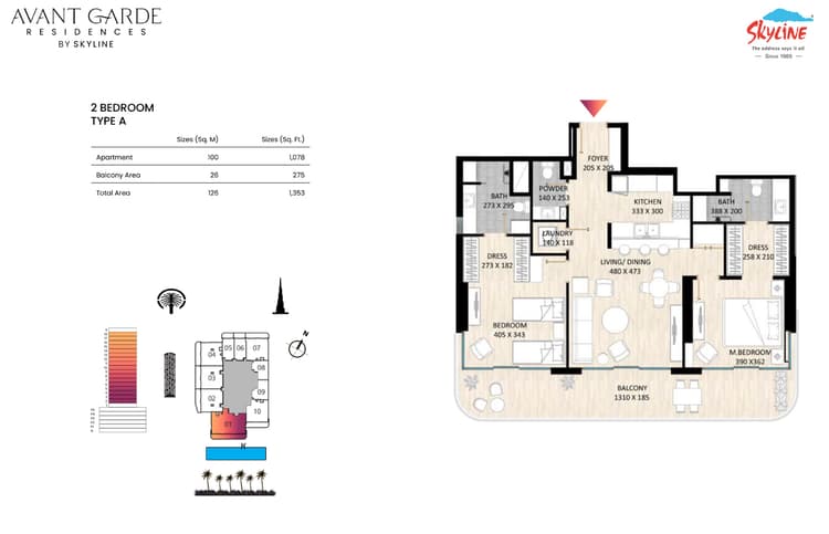 2 Bedrooms Bedroom Floor Plan