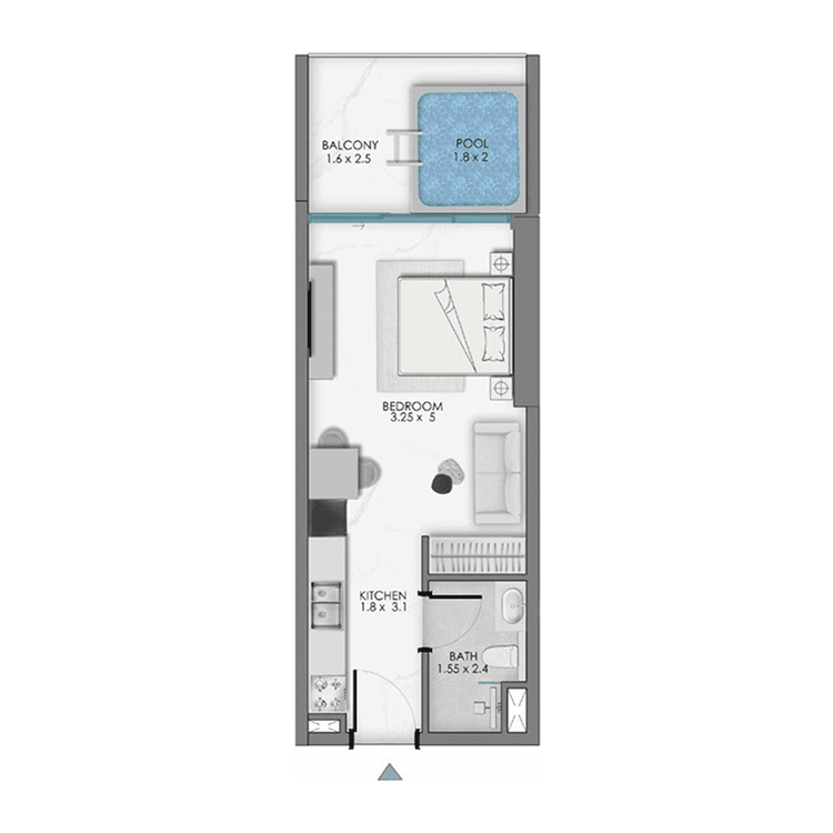 Studio Bedroom Floor Plan