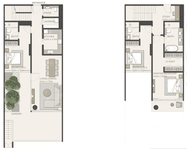 3 Bedrooms Bedroom Floor Plan